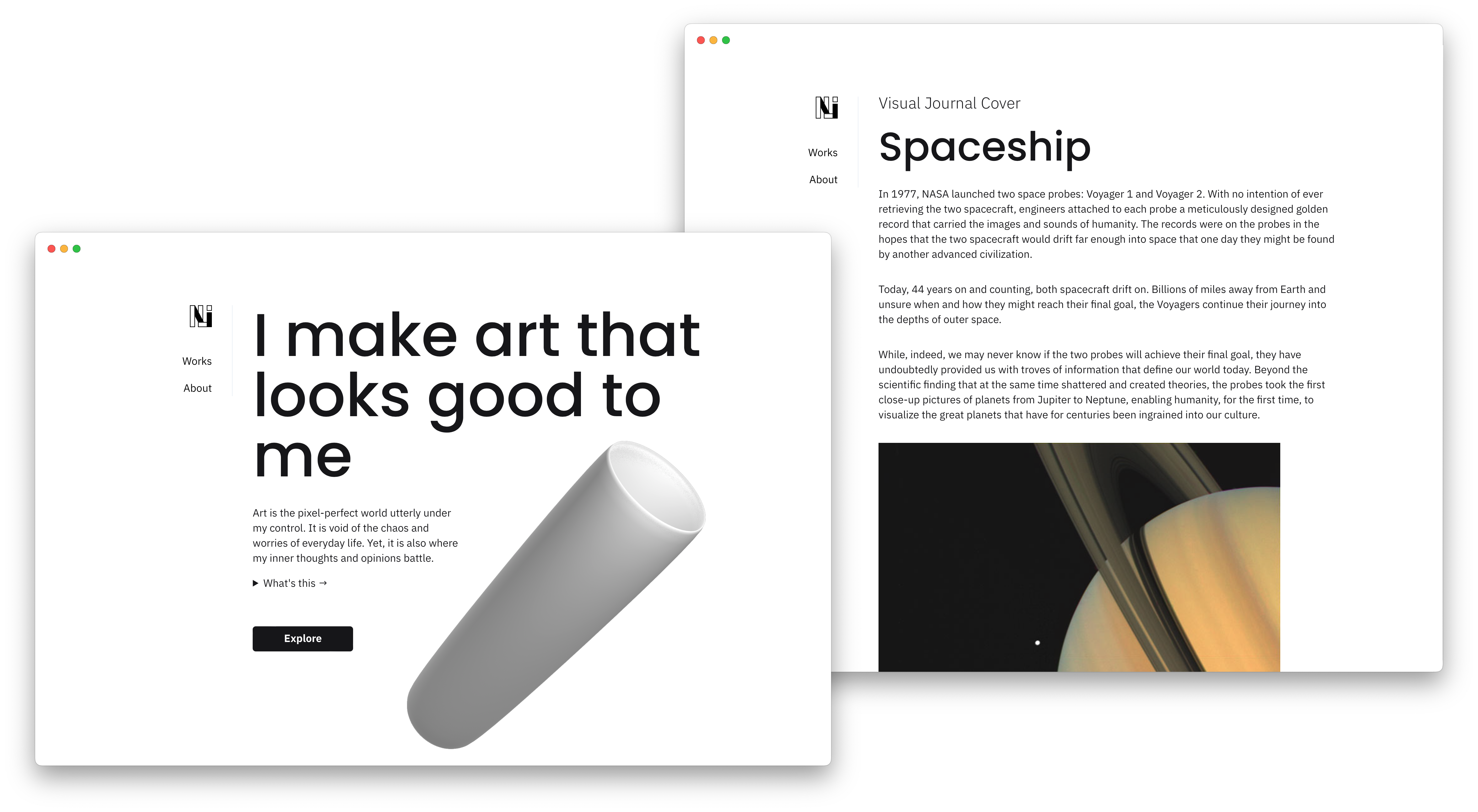Current blog design