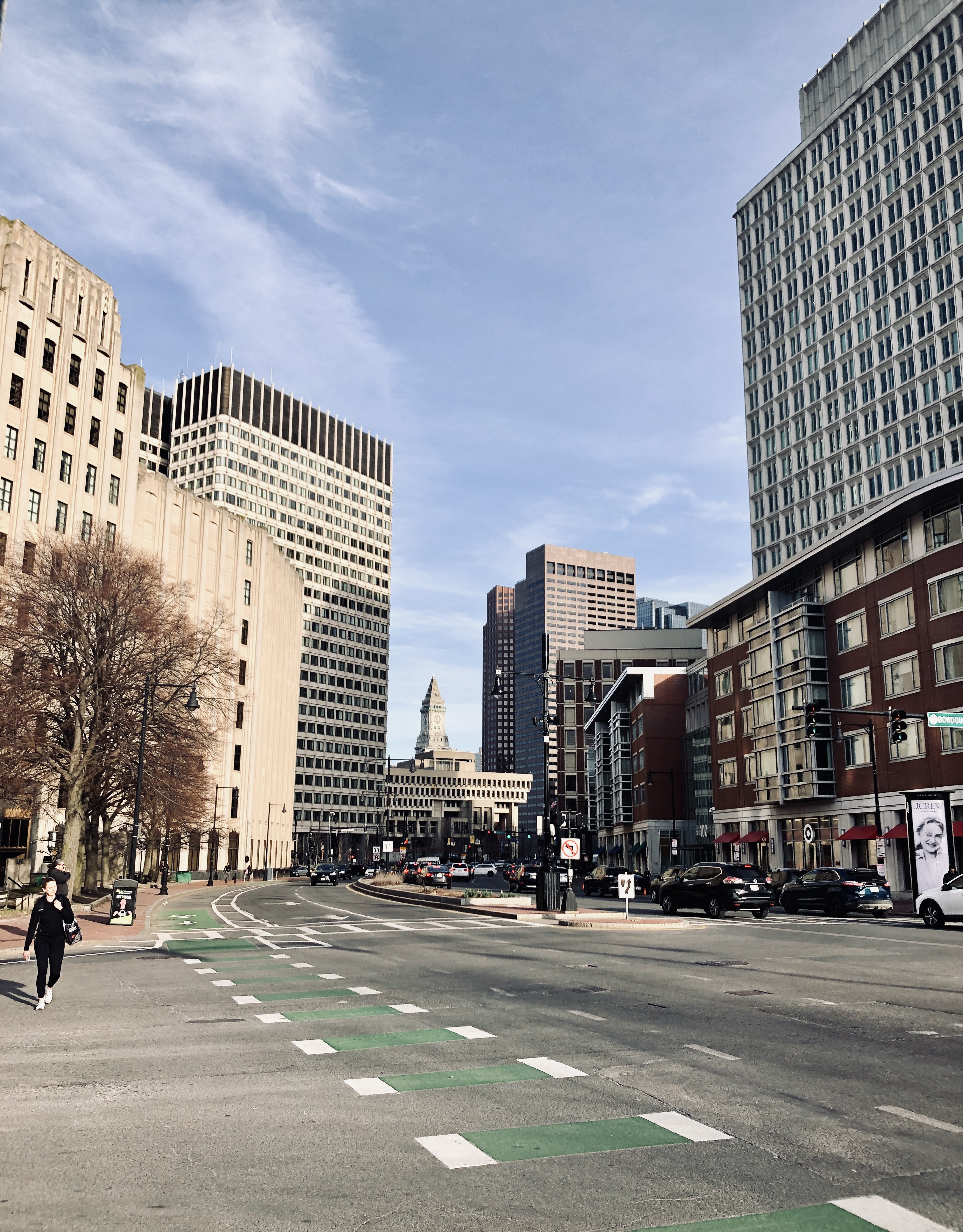 Boston City Hall in the distance
