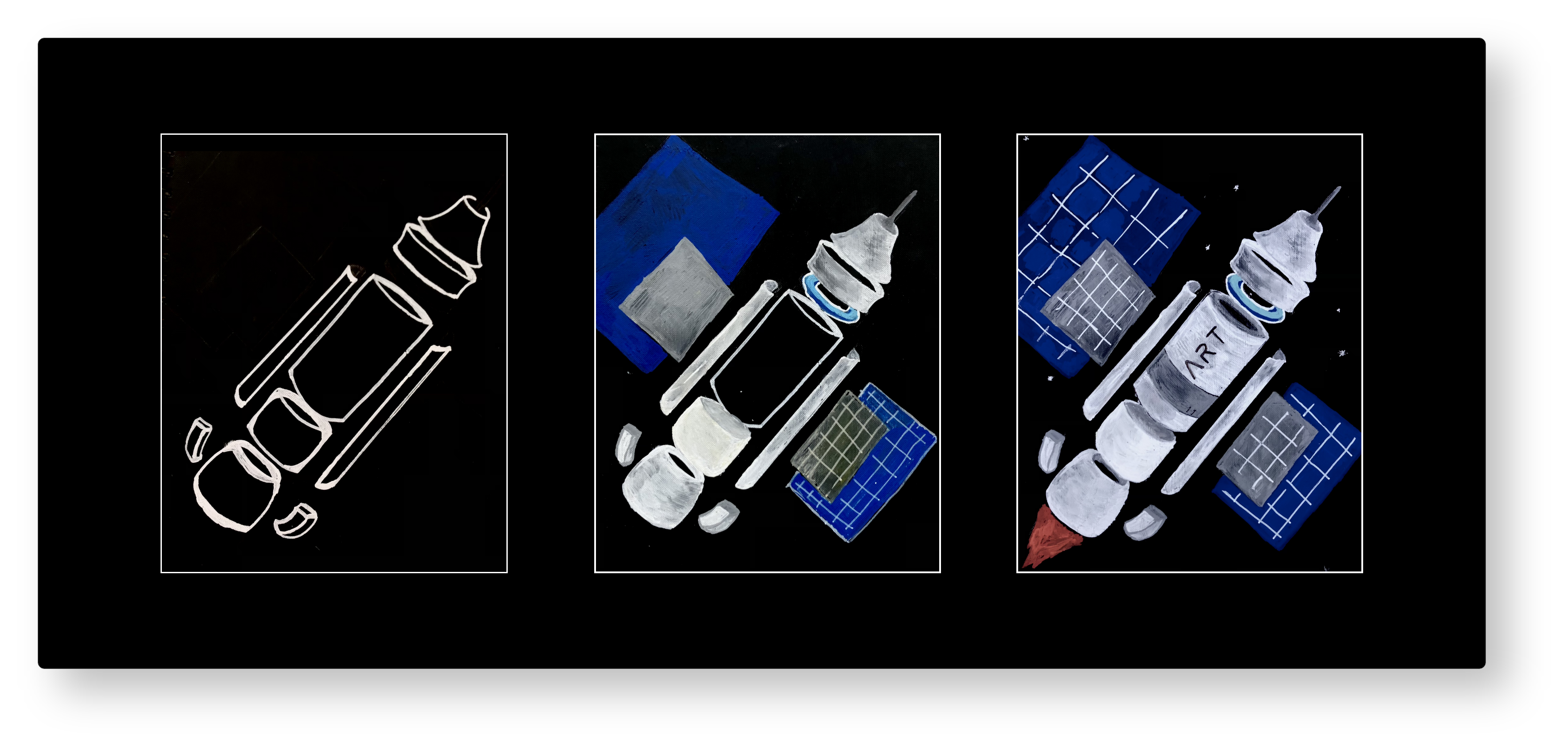 Progression of the visual journal cover